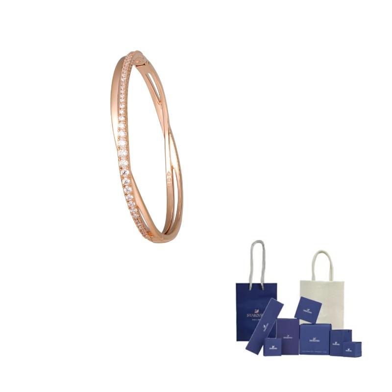 Swarovski Hyperbola Bangles Womens Rose Gold M-Branded gift bag розового золота