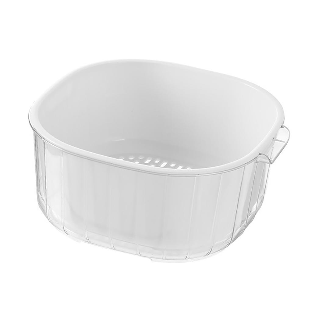 Vegetable Basin 2 Layer Multifunctional Plastic Fruit Wash Drain Basket Kitchen Tool L