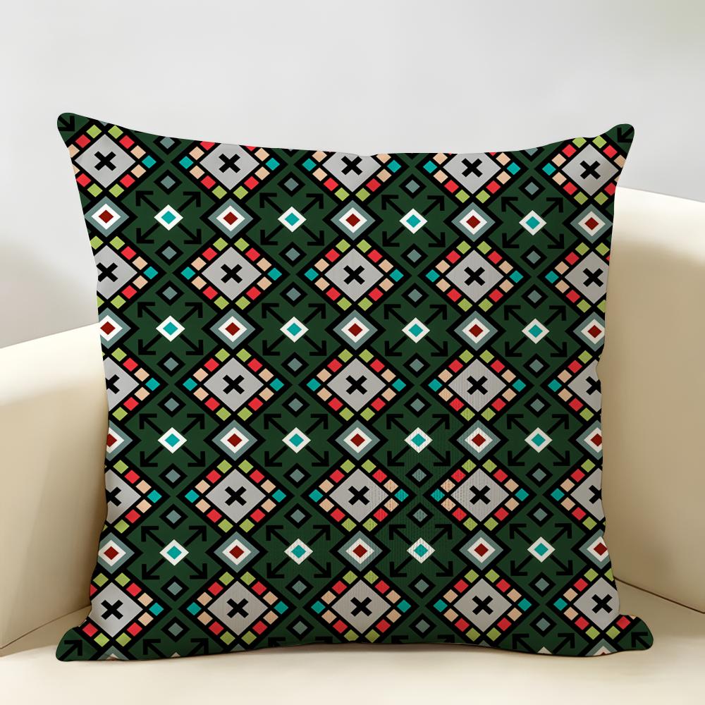 Imazighen Kabyle Jewelry Cushion Cover Natural Linen Organic Fabric DoubleSided Printing Room Sofa Decor Pillow Case
