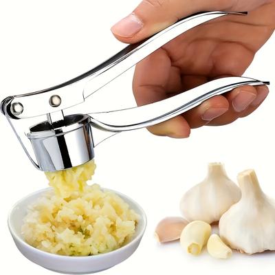 1pc Garlic Press, Stainless Steel Garlic Mincer& Peeler, Removable Inner DishDesign For Easy Clean And Filling GarlicKitchen Accessories