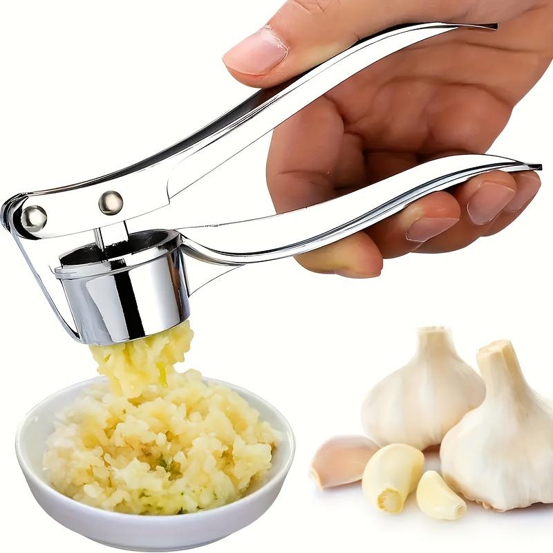 1 Stück Knoblauchpresse, Knoblauchhacker & Schäler aus Edelstahl, herausnehmbares Innenschalendesign für einfache Reinigung und Befüllung mit Knoblauch, Küchenzubehör