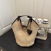Pvc Woven Tote Bag For Summer Beach Vacation With Large Capacity And Magnetic Closure