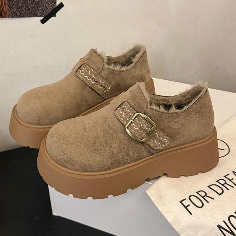 Trifle Sole Loafers Plus Fleece Shoes for Women