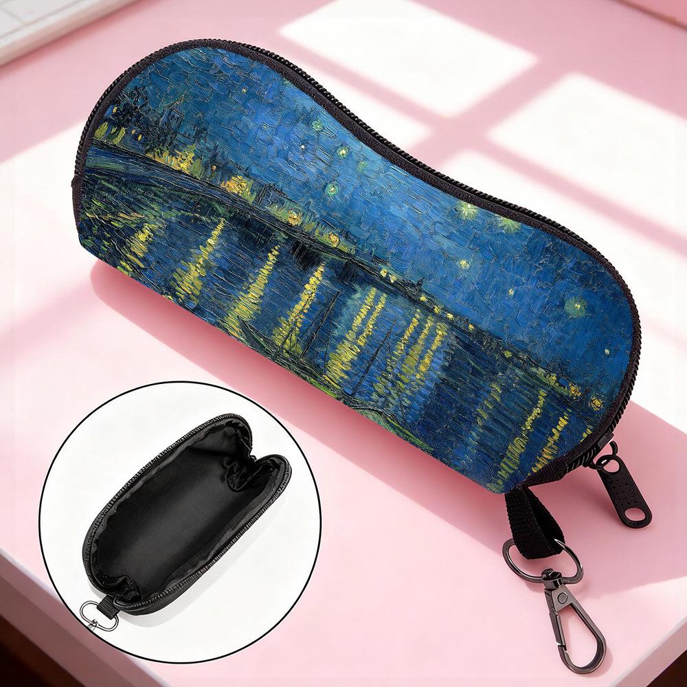 Eyewear Glasses Case Soft Portable Glasses Bag Sunflower Eyeglass Holder High-Definition Van Gogh Eyeglass Pouch For Outdoor Use