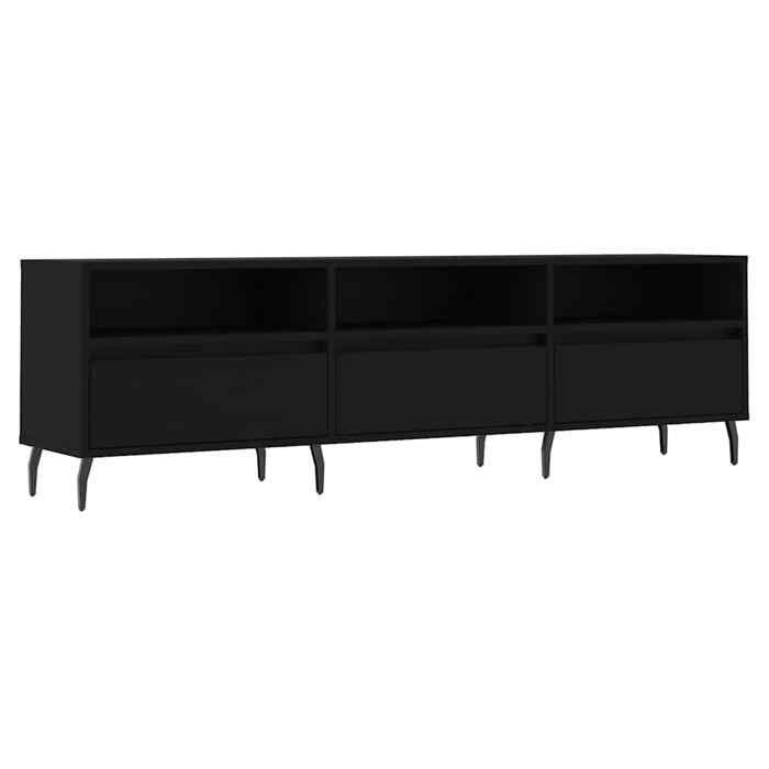 VidaXL Meuble TV noir 150x30x44,5 cm bois d'ingénierie 831293