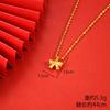 Vietnamese gold-plated necklace for women, long-lasting color, vintage heart-shaped imitation gold jewelry, copper alloy accessory, new clavicle