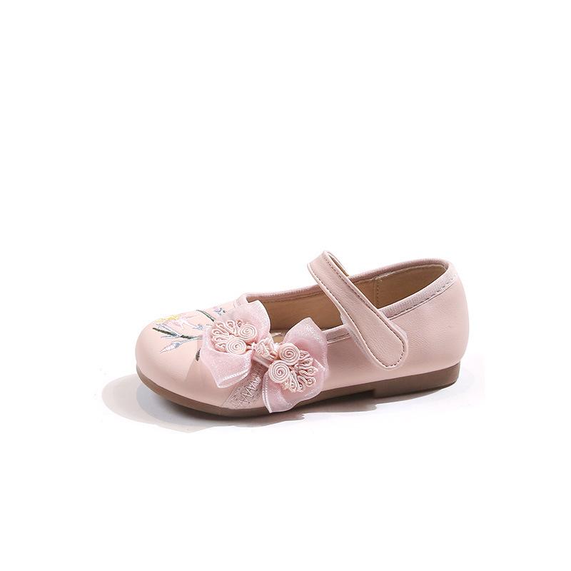 

Туфли Ханфу для девочек 2025 новые осенне-зимние детские туфли в национальном стиле вышитые туфли весенне-осенние для маленькой девочки китайский Новый год древние 26