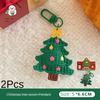 2Pcs Christmas Decoration Weaving Pendant Girl Keychain Versatile Pendant Cute Santa Claus Pendant