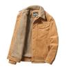Winter Corduroy Men's Cotton-padded Jacket with Lapel and Fleece Jacket Casual Cotton-padded Jacket