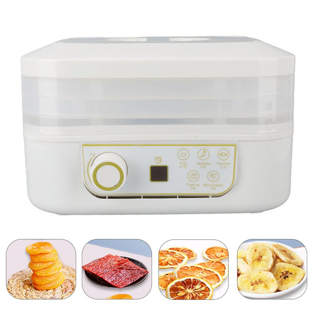 Food Dehydrator 360 Degrees  Airflow Technology Multifunctional High Efficiency 3 Tier Electric Fruit Drying Machine