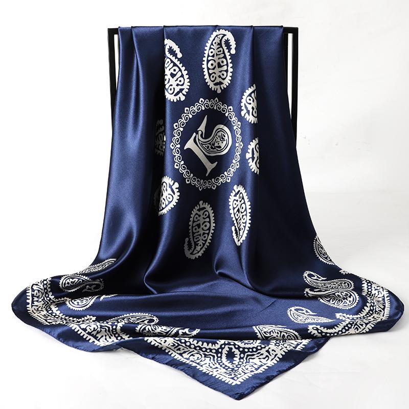 2025 Hip Hop Hijab Scarf Women Print Neckerchief Foulard Square Satin Silk Scarves Shawls And Wraps Lady Pashmina Bandana 2025