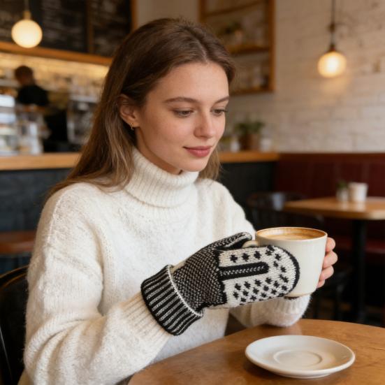 Yousheng Funny Middle Finger Mittens Cozy Knit Gloves with Hidden Attitude Cheeky Flip-the-Bird Knitted Gloves Prank Gift for Men Women