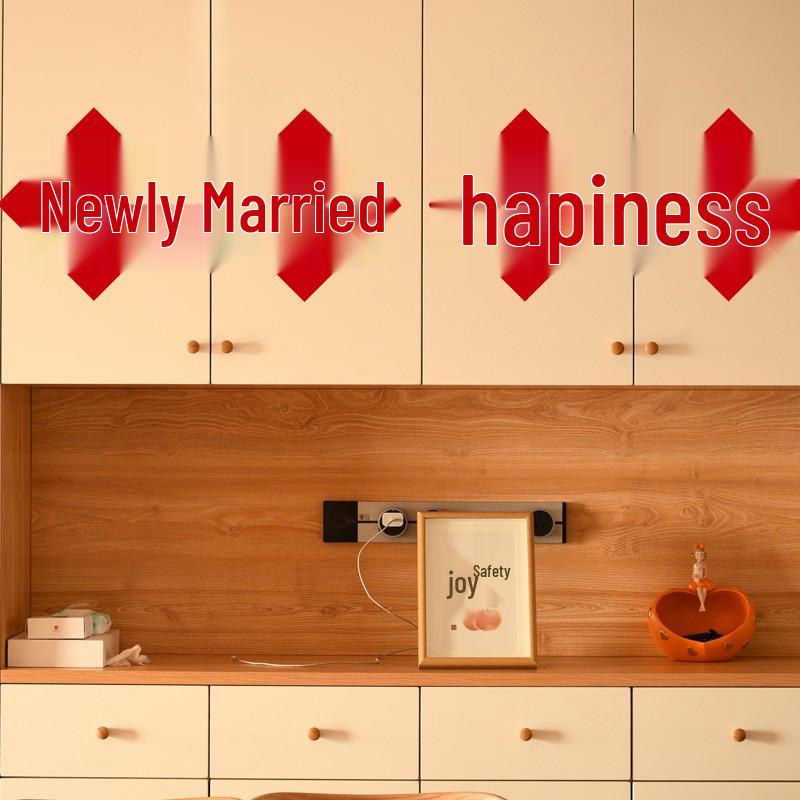 

Double Happiness Wedding Decor: Women s Wardrobe Door Sticker Set for Bedroom and New Home Regular size