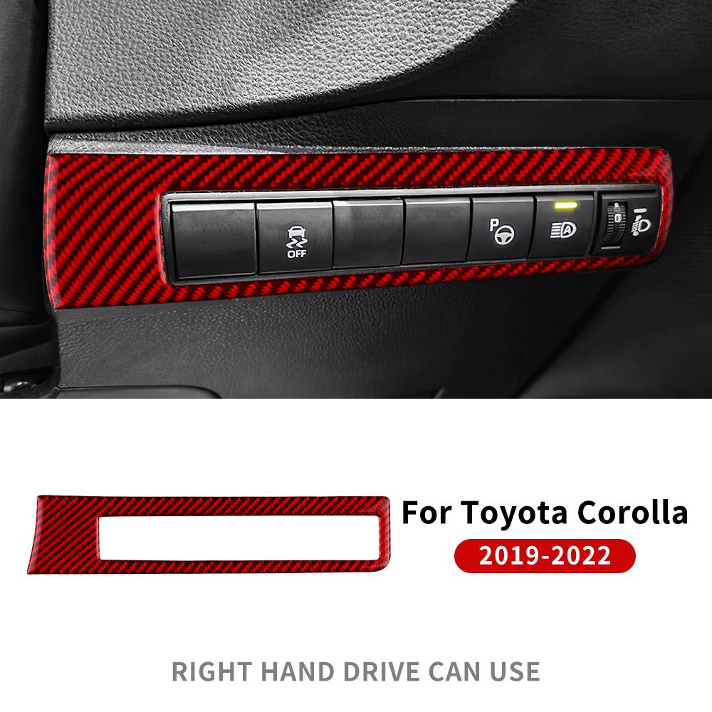 Real Soft Carbon Fiber Sticker For Toyota Corolla 2019 2020 2025 2025 2025 2025 Headlight Switch RHD LHD Interior Accessories