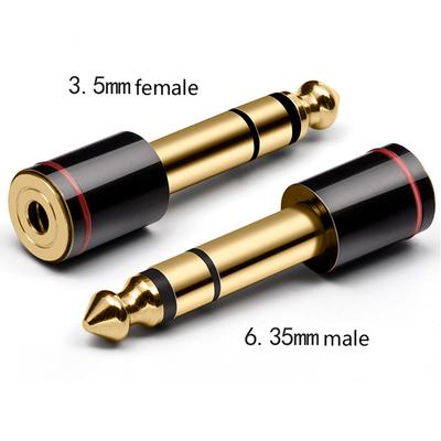 6.35Mm 1/4 Male To 3.5Mm 1/8 Female Stereo Headphone Adapter Audio Jack Adapter
