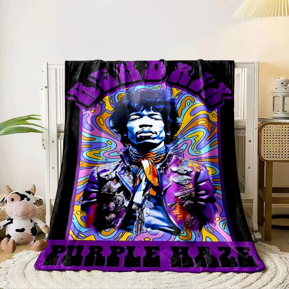 

Psychedelic swirling patterns in vibrant yellow, blue, and purple tones. for all seasons blanket lunch break throw gift 80cm x 120cm