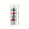 Christmas Resin Filler Glitter Flakes 6-Pack - Festive Red & Green Sparkling Sequins - Snowflake, Christmas Tree & Star Confetti