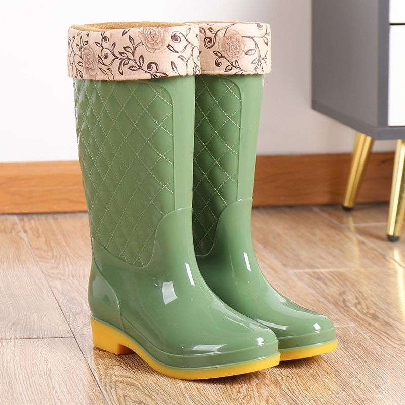 New thickened waterproof shoes household laundry rain boots women's non-slip rain shoes treading overshoes wear-resistant car wash high rubber shoes