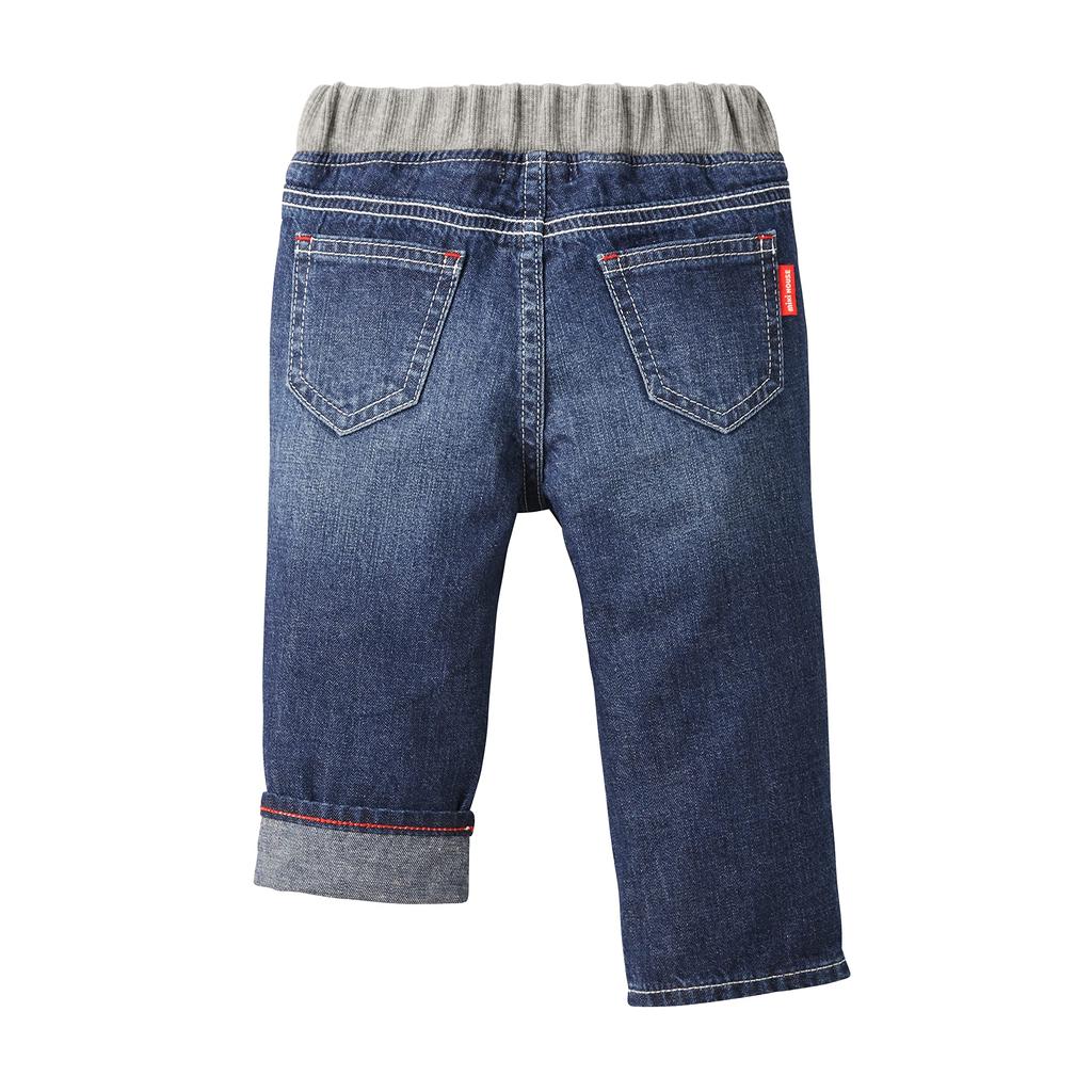 Long Hickory Indigo Blue [MIKI HOUSE] Pants, Pants, Trousers, Denim, Logo, Simple, Boys, Girls, Babies, Kids, Children's Clothing, 10-3205-490, 110cm,