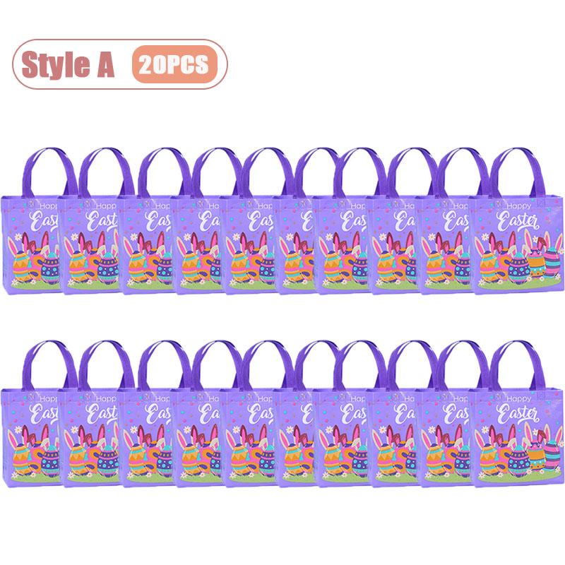 4-40PCS Easter Themed Non Woven Bags Collection Holiday Gift Bags Valentines Party Packaging Shopping Tote Waterproof Decor