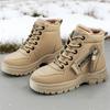 Damen Winter Fleece gefütterte Knöchel Martin Stiefel, Schnürung Dicke Weiche Sohle Mode Stiefel