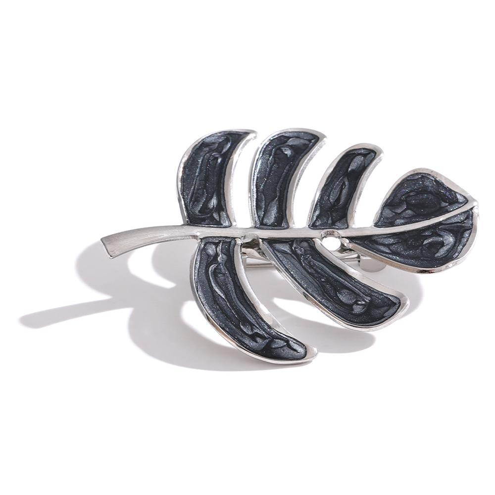 

Yhpup Exquisite Enamel Leafy Plant Brooch Pin 18K PVD Plated Stainless Steel Fashion Jewelry Decoration Accessories Gift