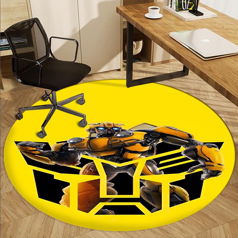 Bumblebee Pattern Round Rug, Indoor/Outdoor Mat, for Picnic, Gameroom, Bedroom, Office, Living Room, Home Decor Carpet, Birthday Gift