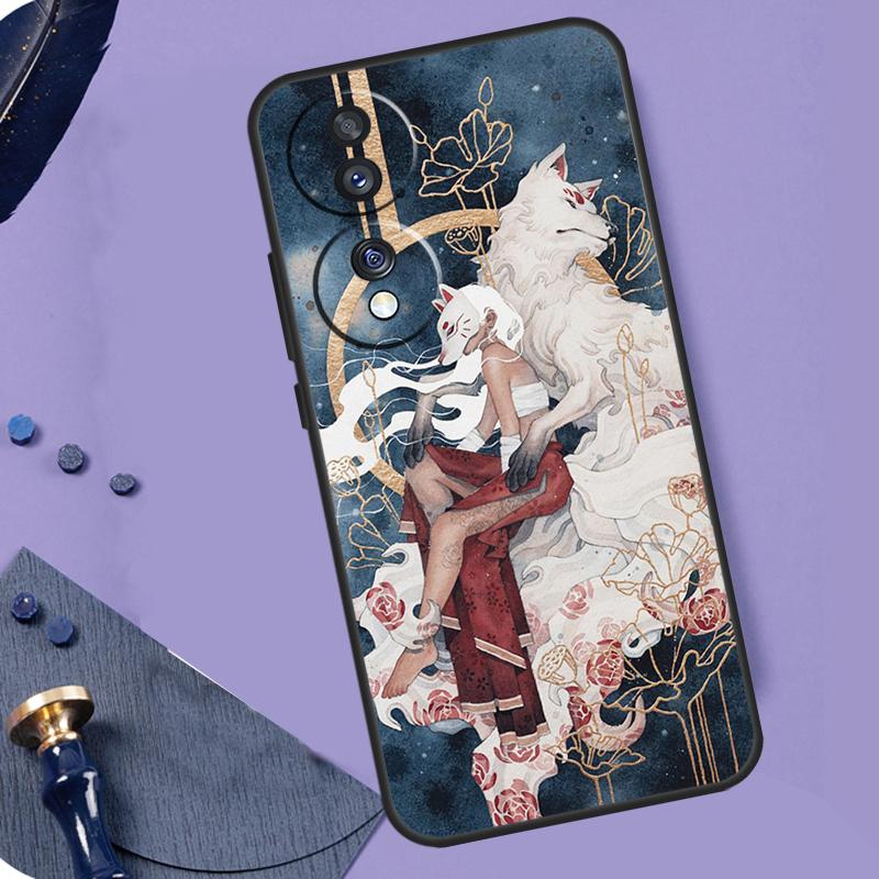Japanese Style Anime Fox For Honor Magic 6 5 Pro Lite 50 70 90 Case For Honor X9b X8b X7 X8 X9 X6a X7a X8a X9a Cover