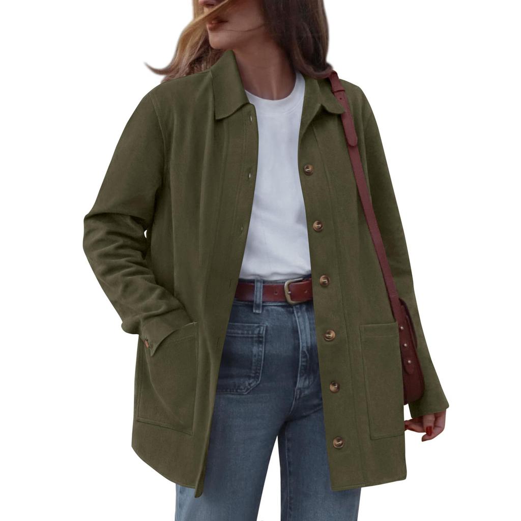 Faux Suede Jacket Women Fall Fashion 2025 Leather Jackets Long Sleeve Button Down Winter Coats