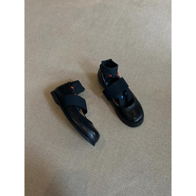 Sheepskin version~ Mary Jane shoes women's ballet style shallow mouth flat-soled single shoes genuine leather retro round head one-pedal small leath