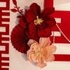 3D Floral Wedding Decor Set: Paper Flowers & Double Happiness Wall Stickers for Bedroom & Living Room