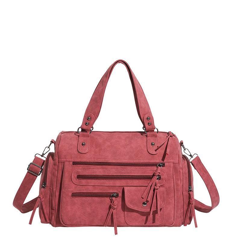 Stilvolle Wildleder Reisetasche Damen Mehrzweck-Tragetasche mit verstellbarem Schultergurt und Modischem Design