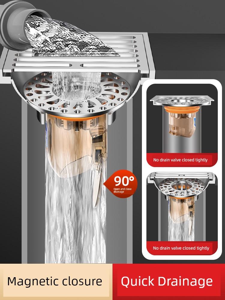 Universal Anti-Odor Core for Bathroom Floor Drain, Anti-Insect and Anti-Odor Device for Toilet Drain Pipes, Airtight Sealing Cover