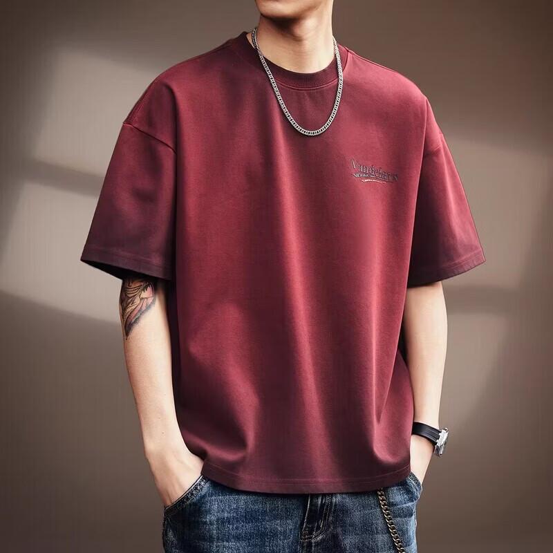 Men's Trendy Loose Fit Heavyweight Short Sleeve T-Shirt