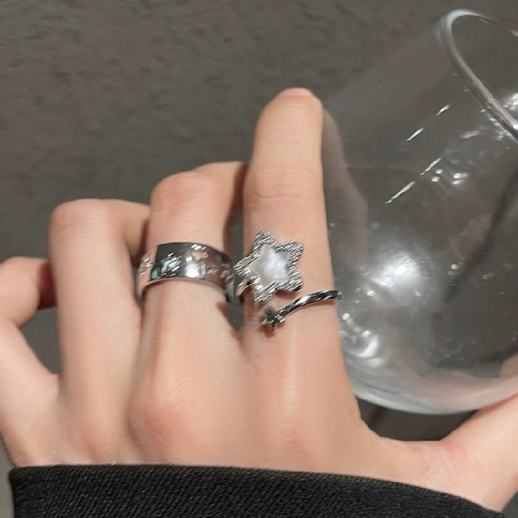 Five-Pointed Stars Finger Rings Jewelry Adjustable Punk Finger Rings Gift