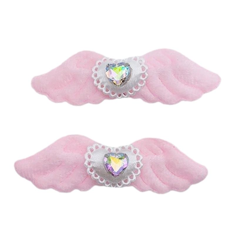 

1pair Creative Plush Wing Hair Clip Carnivals Eye Catching Hairpin for Girl Taking Photo Braids Role Play Hairpin розовый
