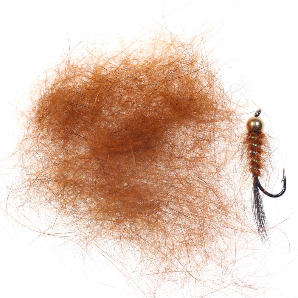 Bimoo Squirrel Hair Fiber Natural Dubbing Fiber for Nymph Scud Streamers Fly Tying Material Orange Green Olive Black Gray 1 Pack
