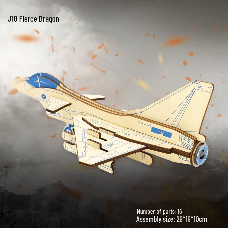 Wooden 3D Airplane Puzzle Educational DIY Toy for Children