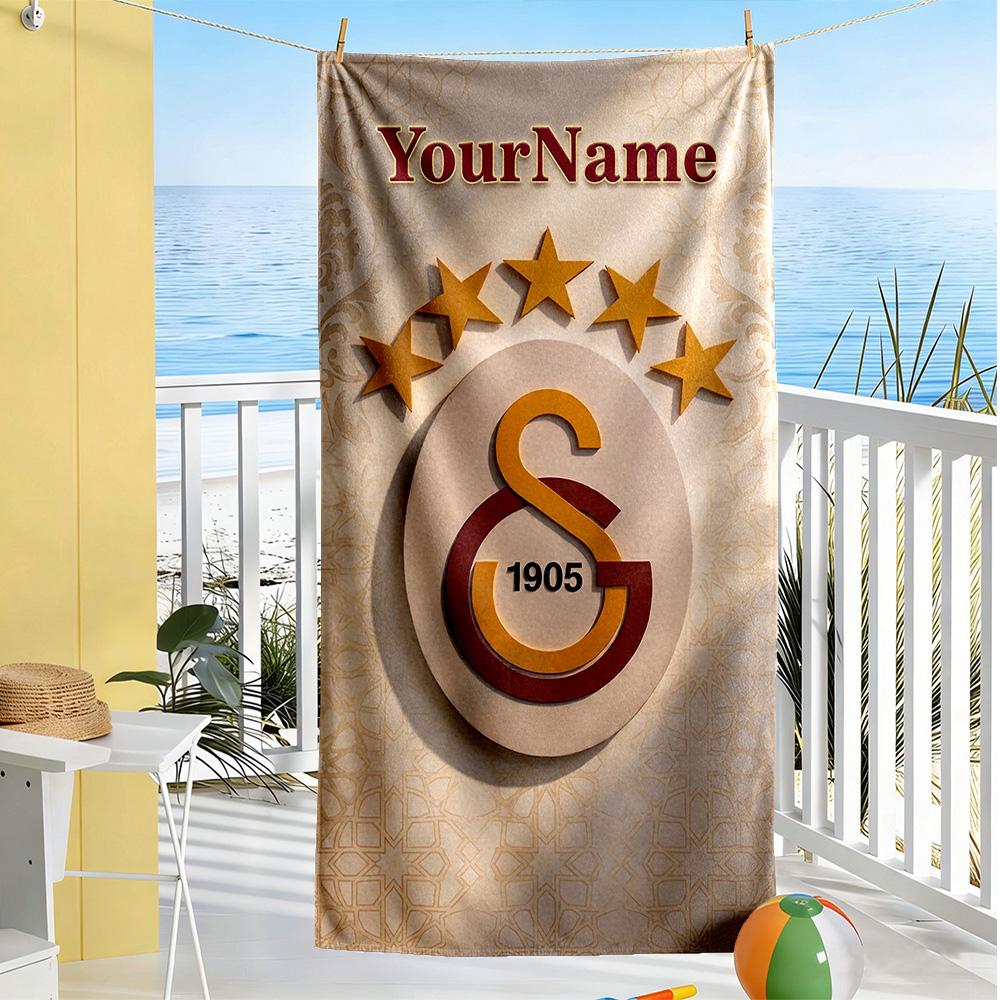Galatasaray Personalized Name Beach Towel Super Soft Microfiber Quickdry Fabric Suitable For Sports Travel Swimming Yoga Bathroom Beach And Pool