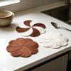 Yousheng Placemat Thermal Insulation Anti-Slip Scratch-Resistant Table Mat Petal Shape Imitation Linen Dinner Mat for Dining Room