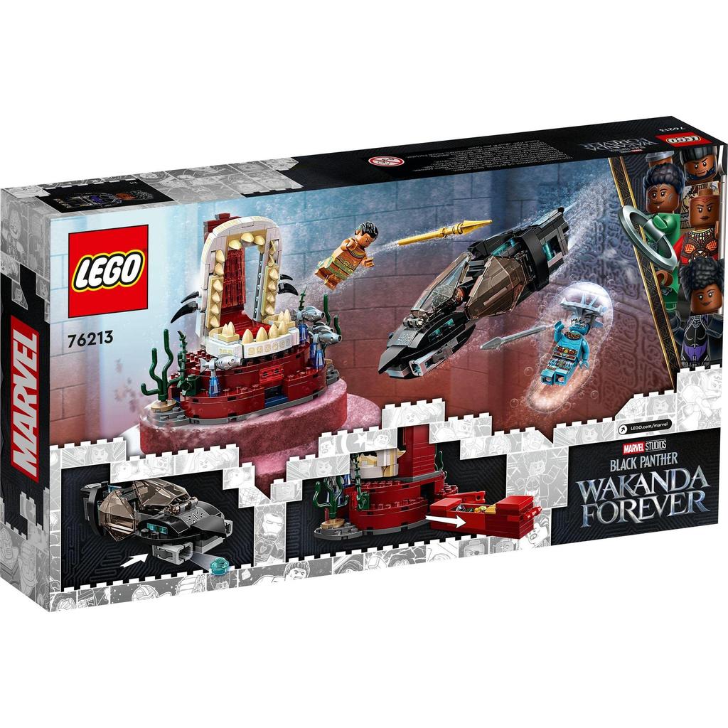 LEGO Super Eroi Marvel La Sala del Trono del Re Namor 76213 Mattoncini da Costruzione Giocattolo Regalo Supereroe Fumetto Americano Gioco di Finzione Ragazzi Età 7+
