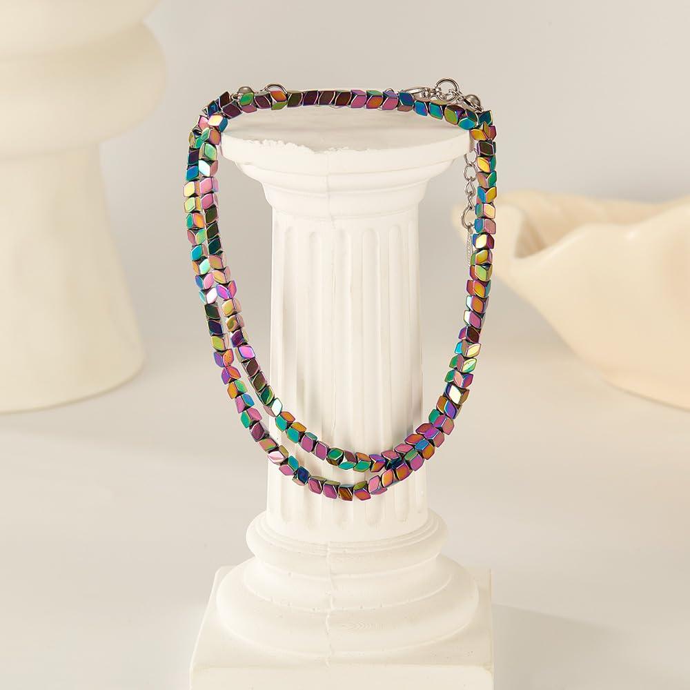 Κολιέ Πολύχρωμες Χάντρες Αιματίτη Απλό Κομψό Ρυθμιζόμενο Δώρο για Γυναίκες [Deelfel] Γυναικείο