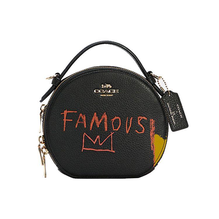 

Coach X Basquiat Canteen 17 Graffiti Print Round Leather Handbag Crossbody Small Women handbags Black C5657-IMA47 Basic Set (Bag+Dust Bag)