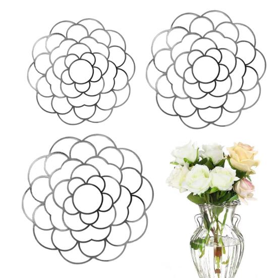 Floral Grid Organizer Stainless Steel 4" 5" 6" Flower Frog Wire Floral Arrangement Grid for Vases Bouquets Dining Table Decoration