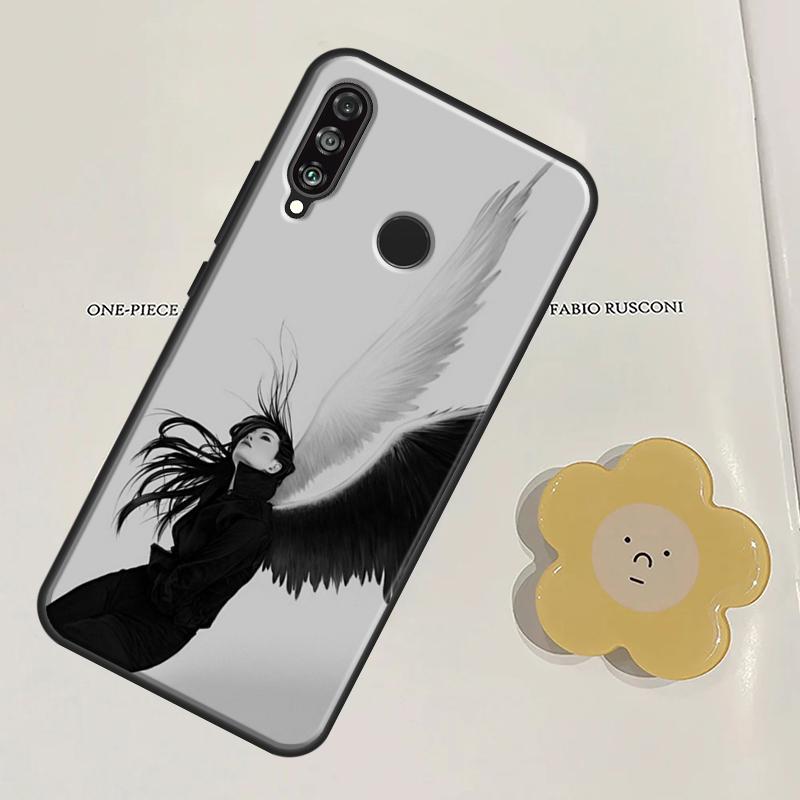 Angel Wings Heart For Huawei Nova 11 9 10 SE Y60 Y70 Y90 Y61 Y91 Nova 3i 7i 8i 11i P20 P40 Lite P30 Pro Case