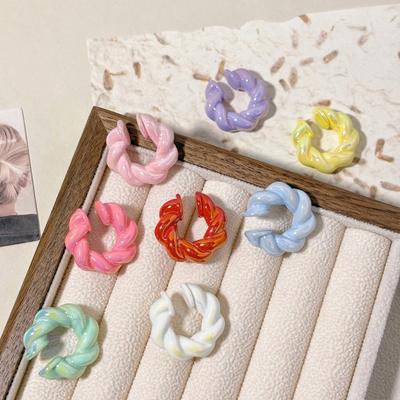Jednoduchý cuff náušník Trendy ušní doplněk Pohodlná klipsa do ucha Náušnice bez propíchnutí Pryskyřičná textura pro různé příležitosti