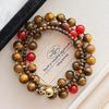French Natural Boutique Tiger'S Eye Stone Design Double-Layer Necklace Collarbone Chain Female