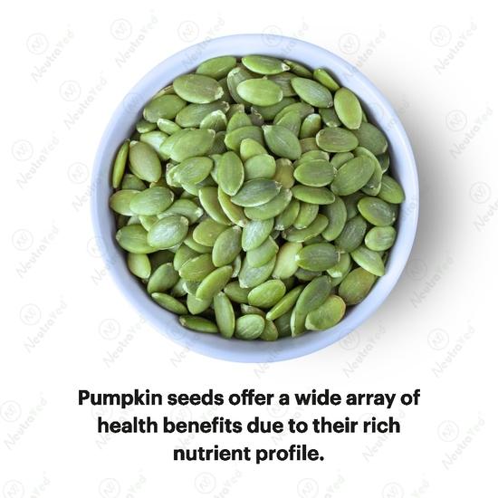 NeutraVed Pumpkin Seeds for Eating-300gm | Protein and Fiber Rich Superfood, Raw Pumpkin Seeds | Healthy Diet Snacks - 300g