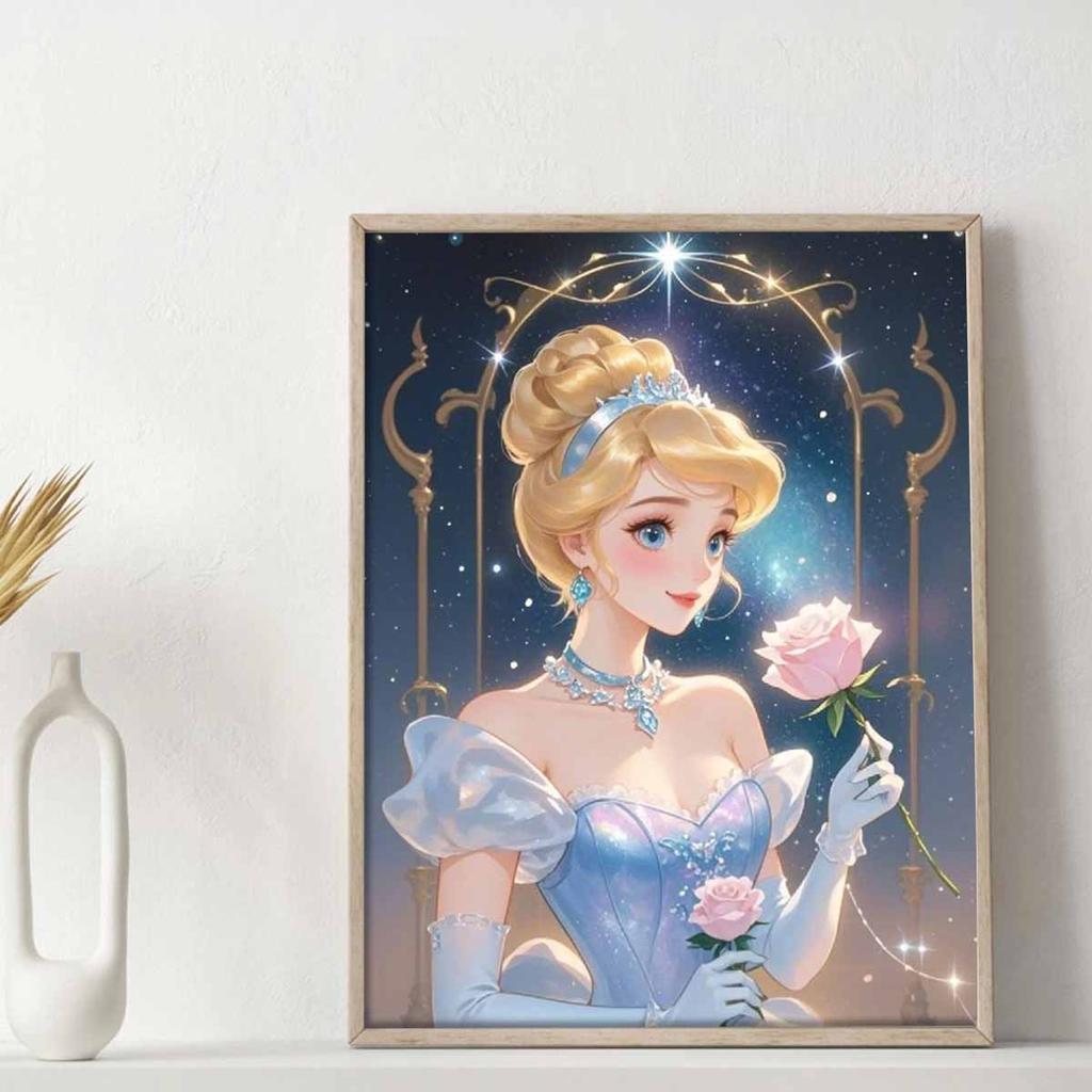 Malowanie Diamentowe DIY Piękna Kopciuszek Zestaw do Haftu Krzyżykowego Sztuka Mozaikowa Malowanie Diamentowe Pełny Krąg Diament Dekoracja Domu