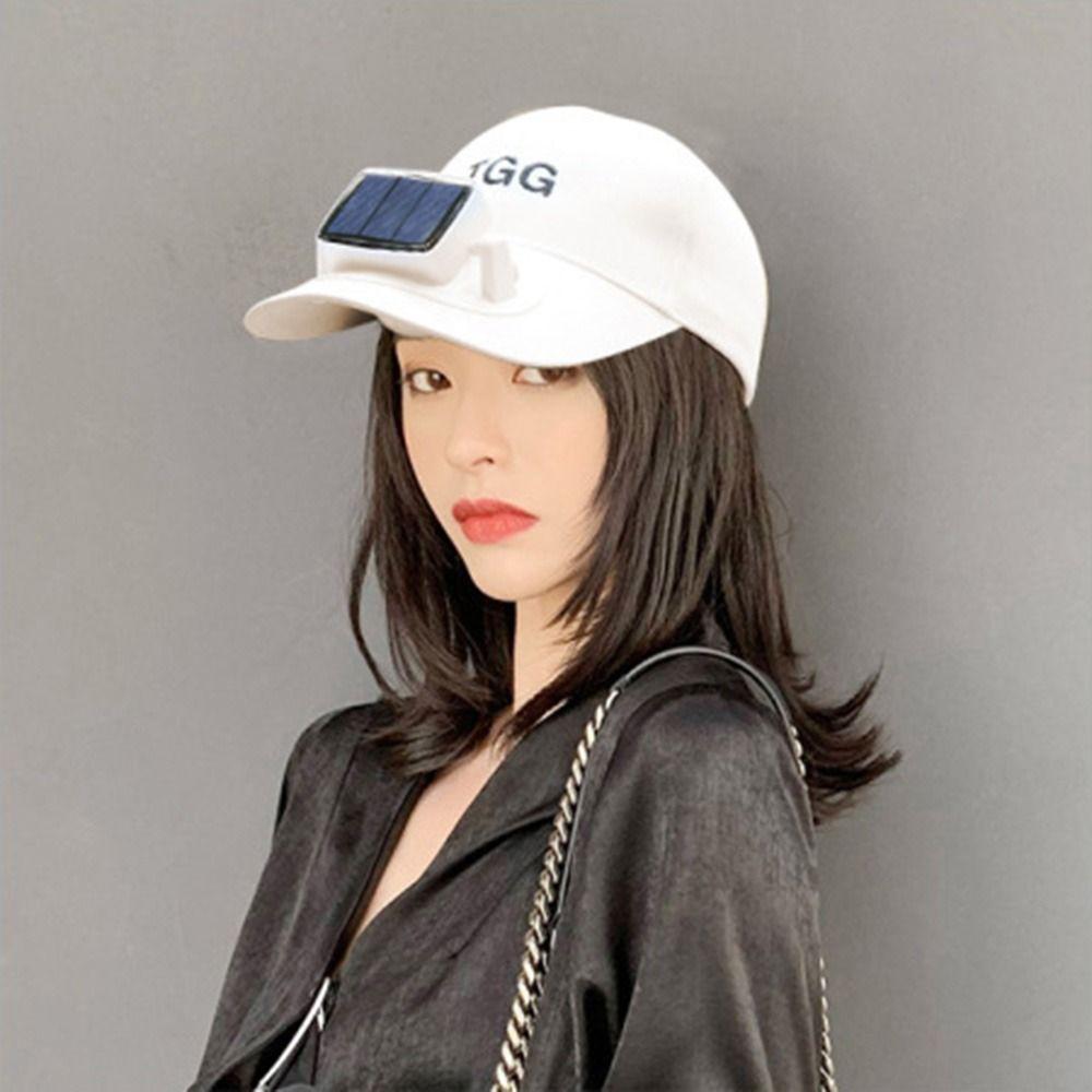 Korea Style Solar Fan Hat USB Charging Summer Sun Cap Comfortable Sunhat with Cooling Fan  Women